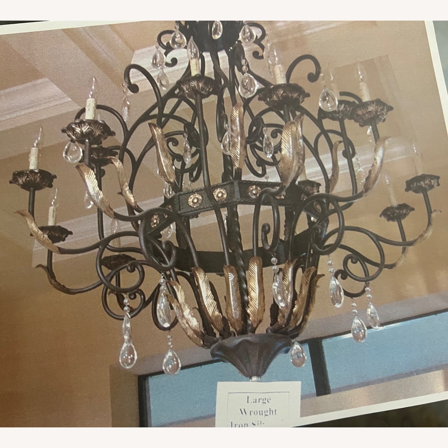 Two Tier Wrought Iron Chandelier - image-1