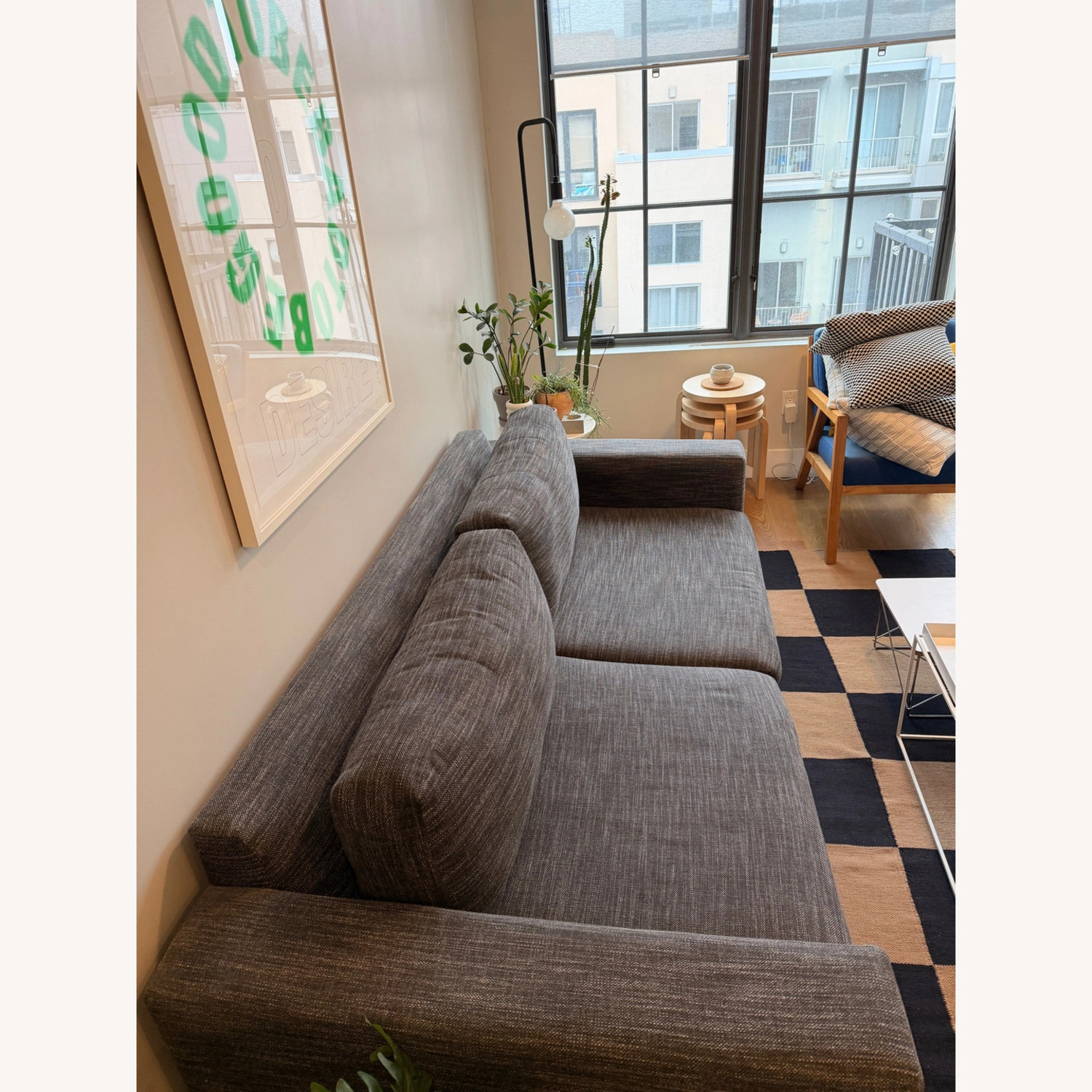 West Elm Urban Dark Gray Fabric 3+ Seater Sofa - image-3