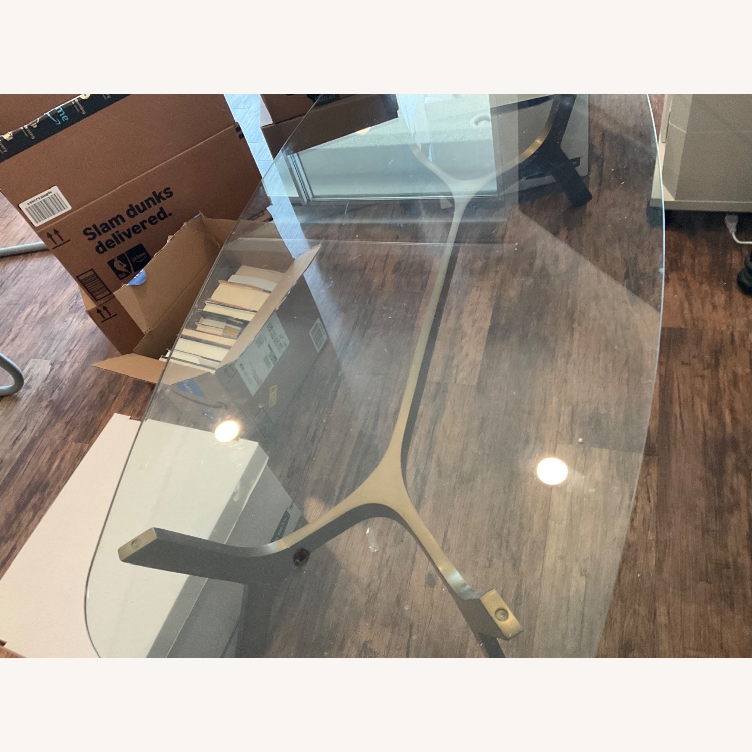 Glass Coffee Table with Metal Base - image-2