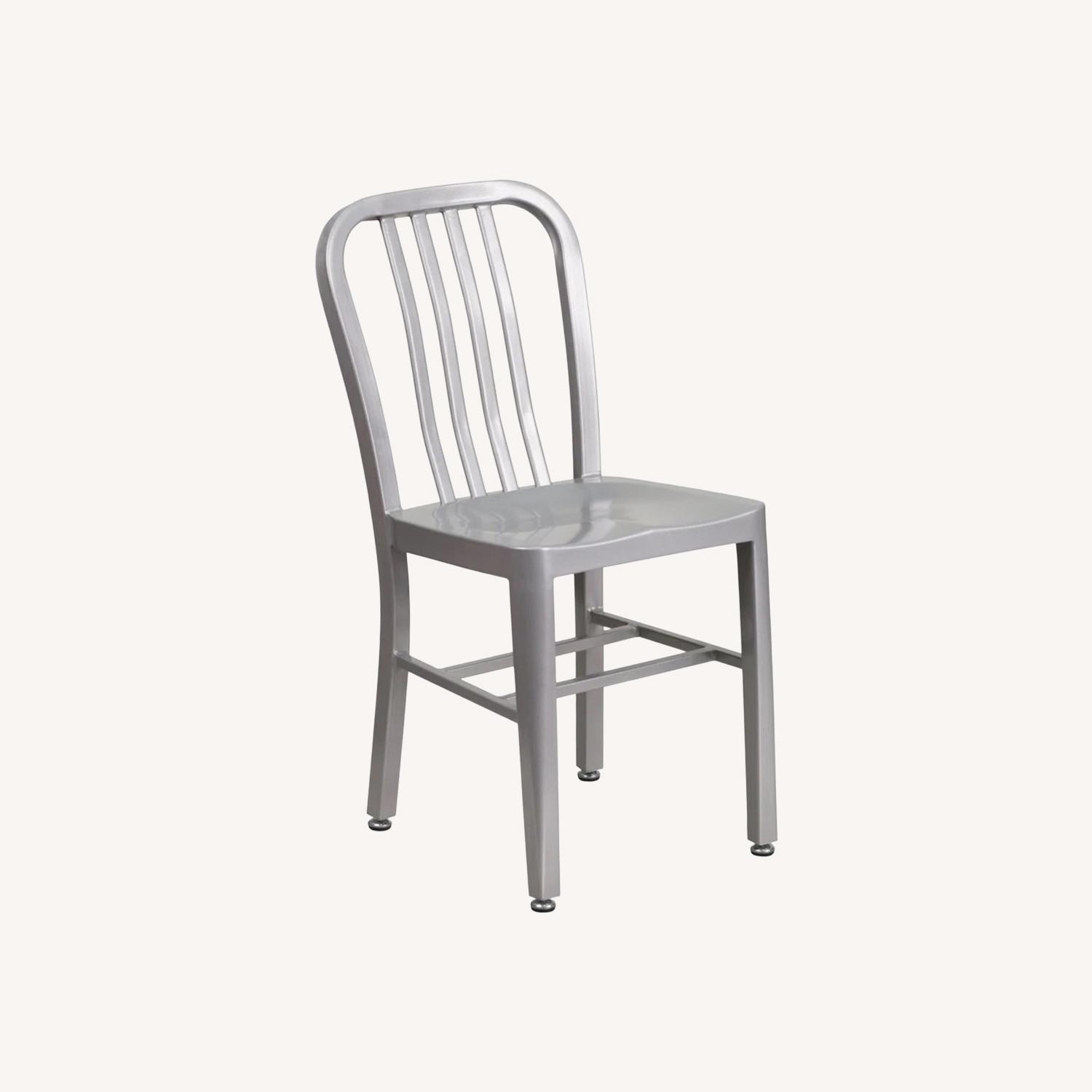 Wayfair Akins Light Gray Metal Dining Chairs - image-0