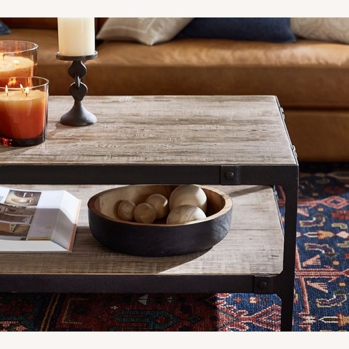 Used Pottery Barn Clint 52" Reclaimed Wood Coffee Table for sale on AptDeco