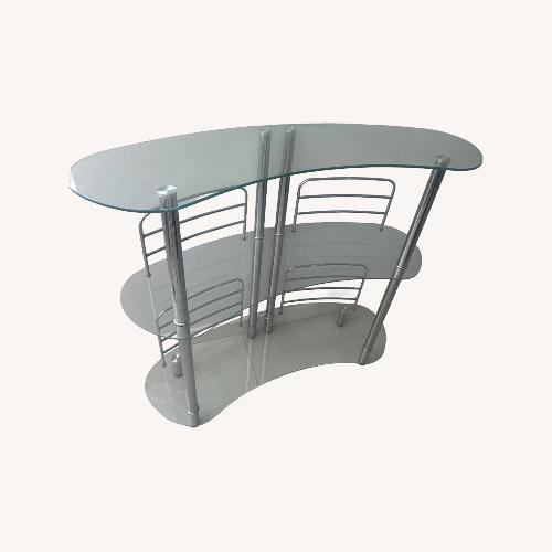 Used Silver Glass Bar Cart for sale on AptDeco