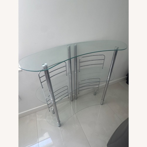 Used Silver Glass Bar Cart for sale on AptDeco