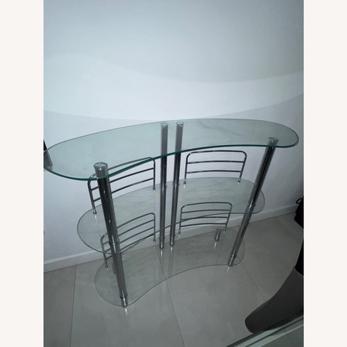 Used Silver Glass Bar Cart for sale on AptDeco