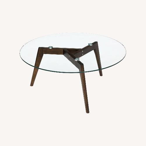 Used Article Clarus 31.5" Glass Coffee Table - Walnut for sale on AptDeco