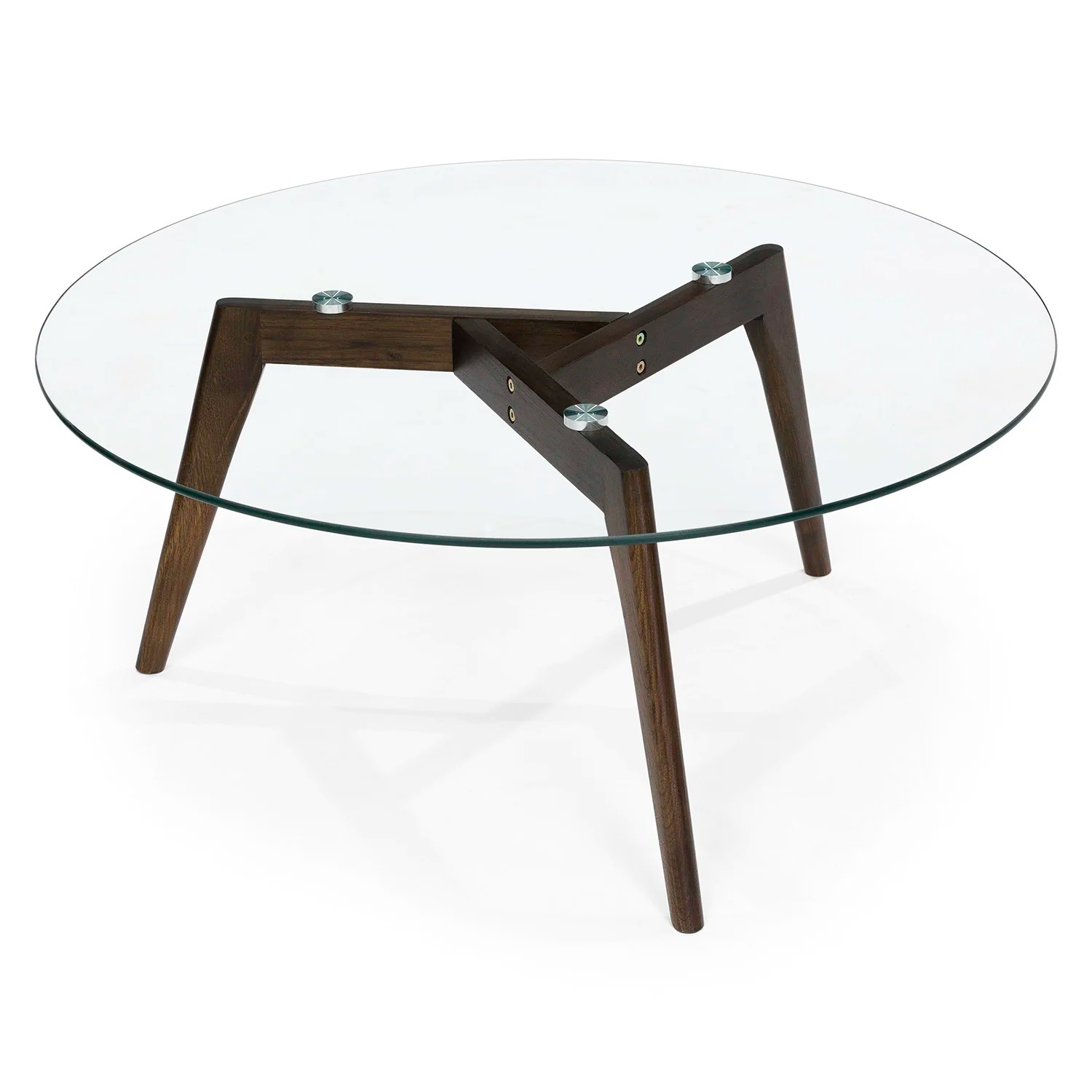 Article Clarus 31.5" Glass Coffee Table - Walnut - image-0