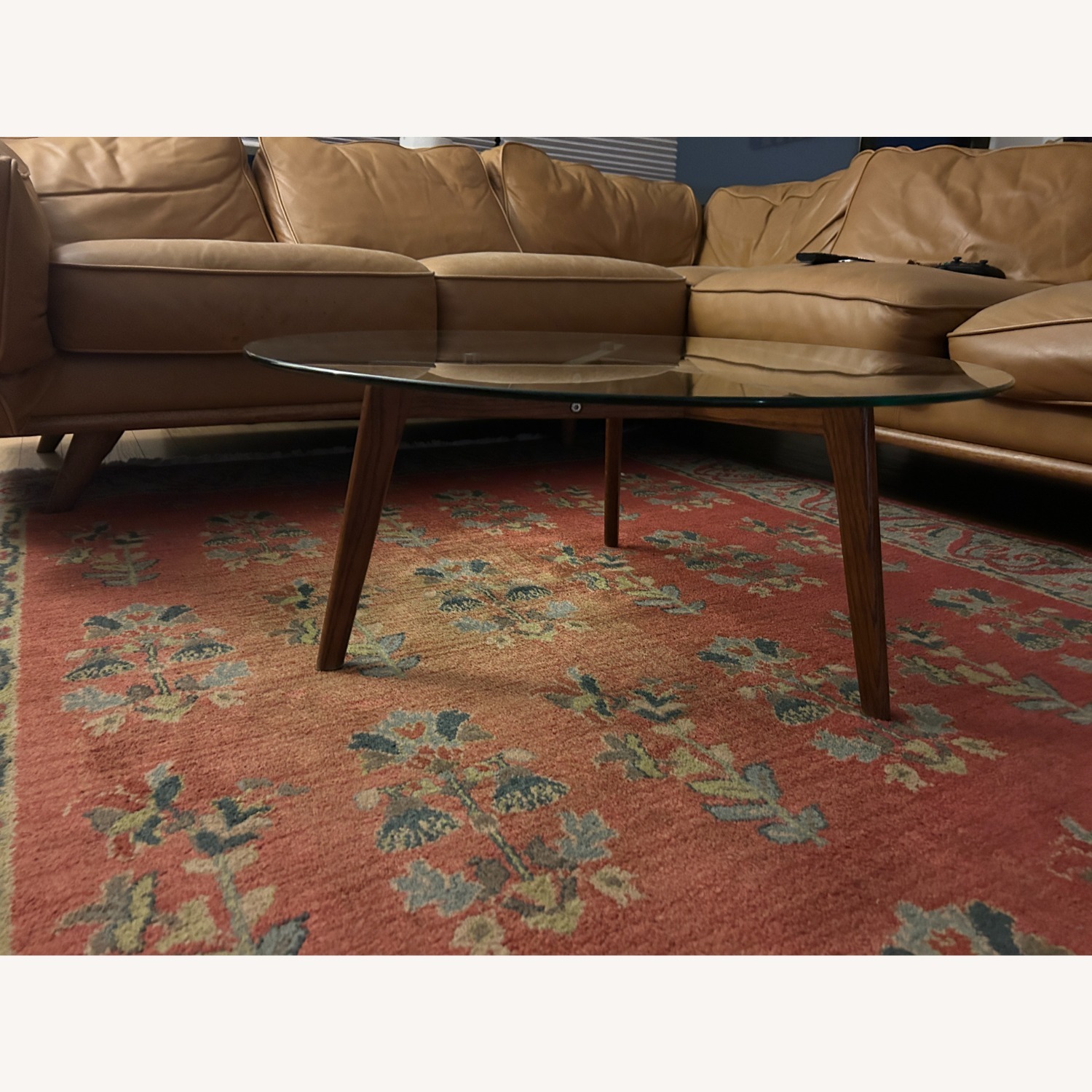 Article Clarus 31.5" Glass Coffee Table - Walnut - image-3