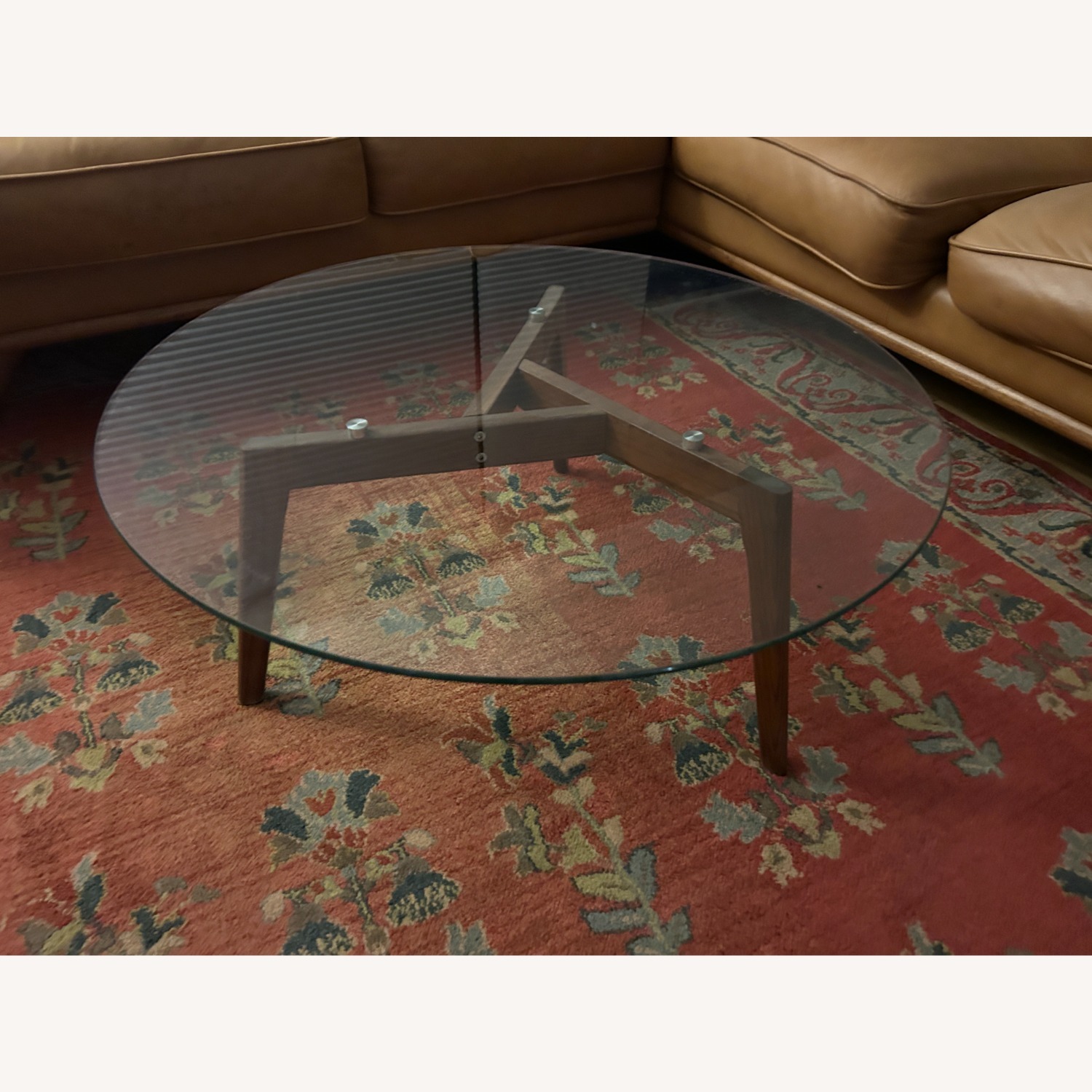 Article Clarus 31.5" Glass Coffee Table - Walnut - image-2