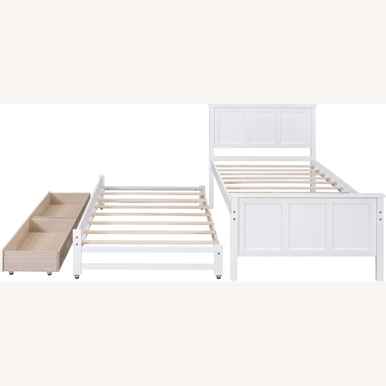 Twin Bed Trundle with Storage Drawers - image-1