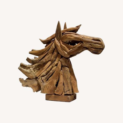 Used Organic Teak Driftwood Horse Sculpture for sale on AptDeco
