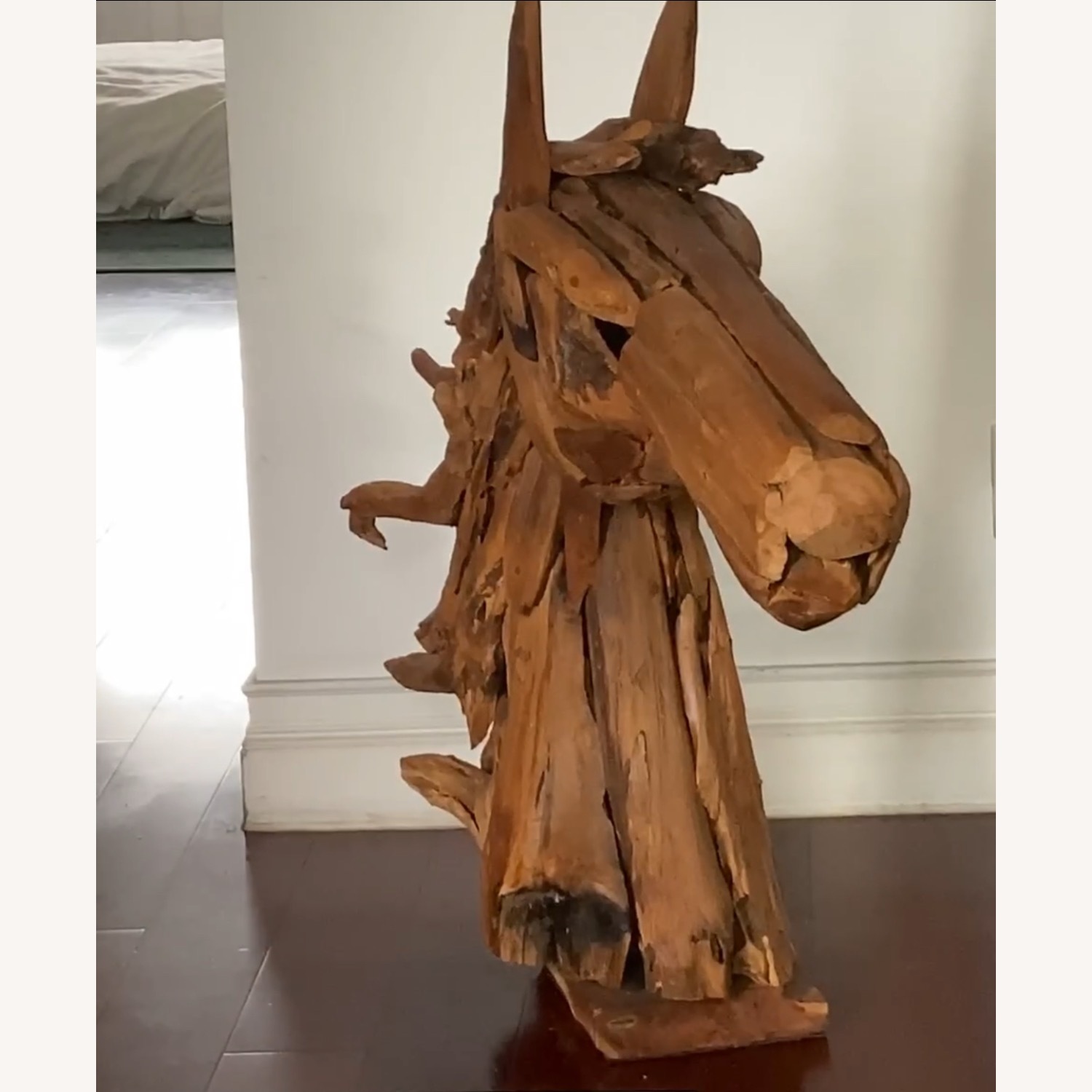Organic Teak Driftwood Horse Sculpture - image-2