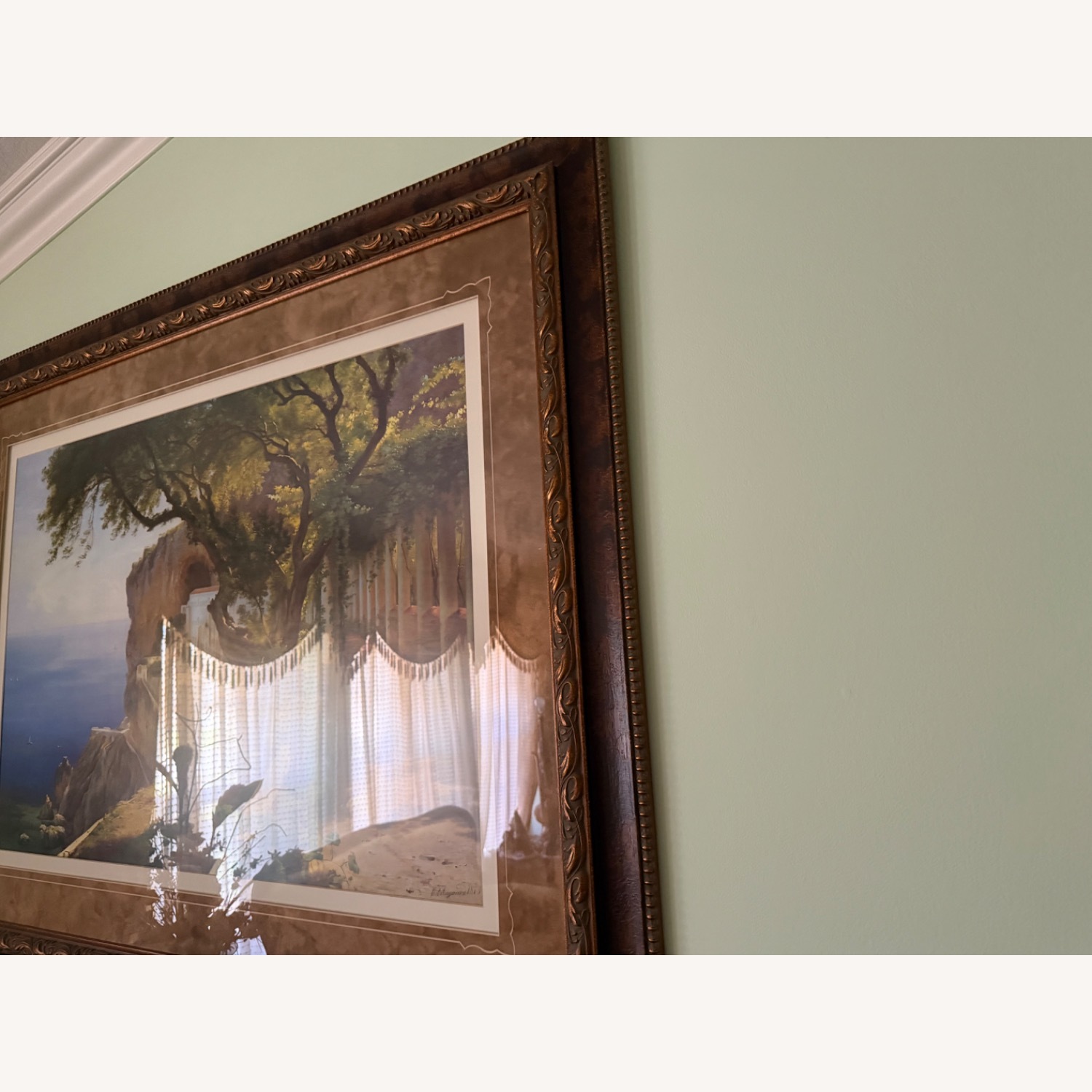 Vintage/Antique Dark Brown Wood Wall Art - image-3