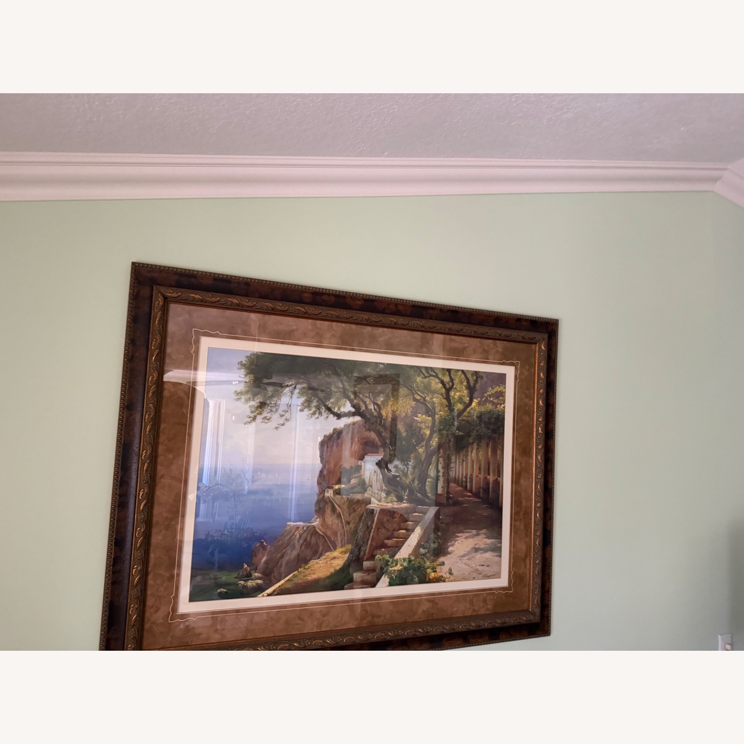 Vintage/Antique Dark Brown Wood Wall Art - image-2