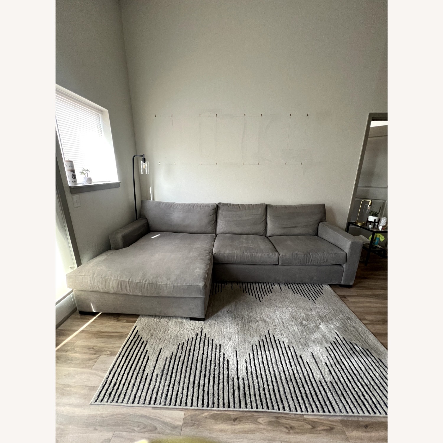 Crate & Barrel Axis Light Gray 2 Piece Sectional - image-5