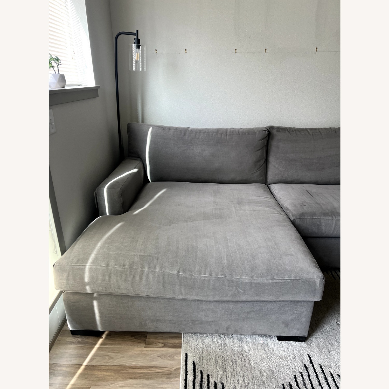 Crate & Barrel Axis Light Gray 2 Piece Sectional - image-4