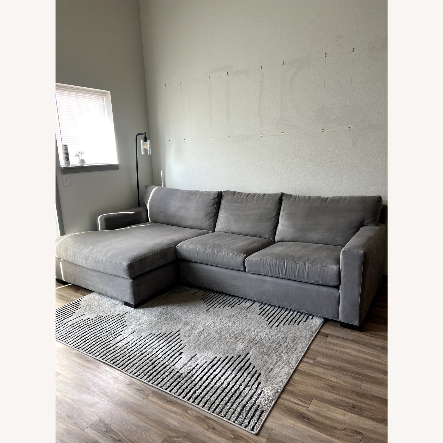 Crate & Barrel Axis Light Gray 2 Piece Sectional - image-3