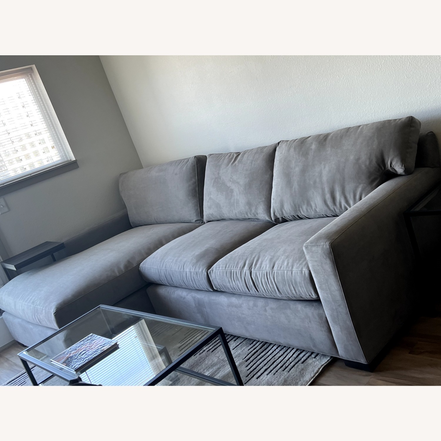 Crate & Barrel Axis Light Gray 2 Piece Sectional - image-3