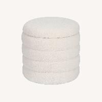 Wayfair Ashyiah White Boucle Stool