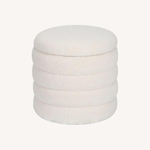 Used Wayfair Ashyiah White Boucle Stool for sale on AptDeco