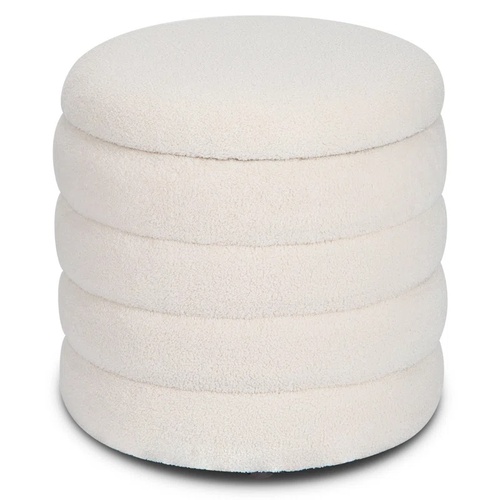 Used Wayfair Ashyiah White Boucle Stool for sale on AptDeco