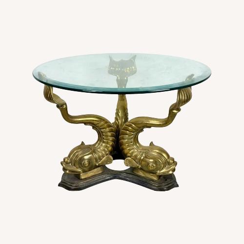 Used Vintage/Antique Finds Coffe Table Koi Fish Brass  for sale on AptDeco