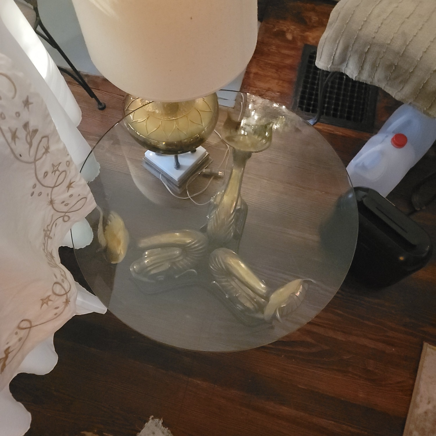 Vintage/Antique Finds Coffe Table Koi Fish Brass  - image-3