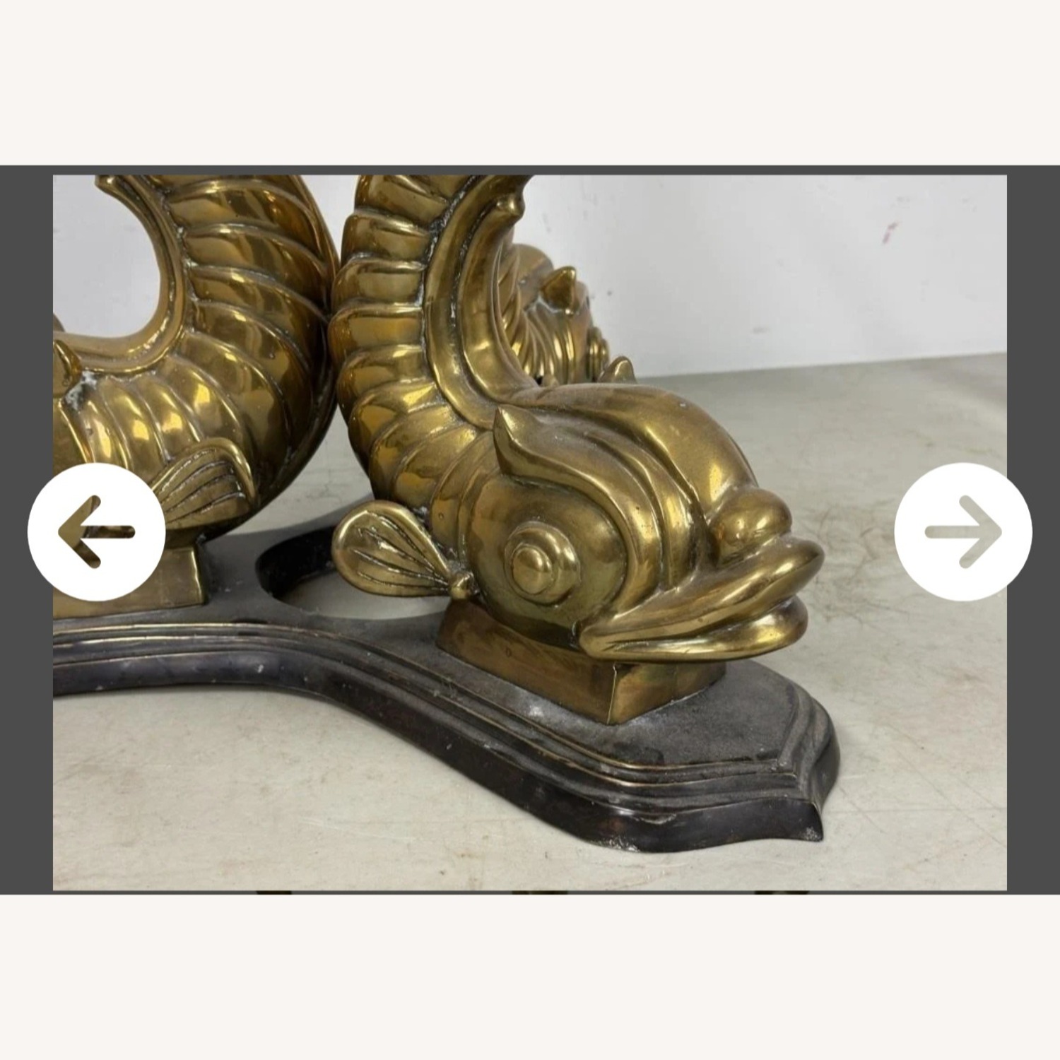 Vintage/Antique Finds Coffe Table Koi Fish Brass  - image-5