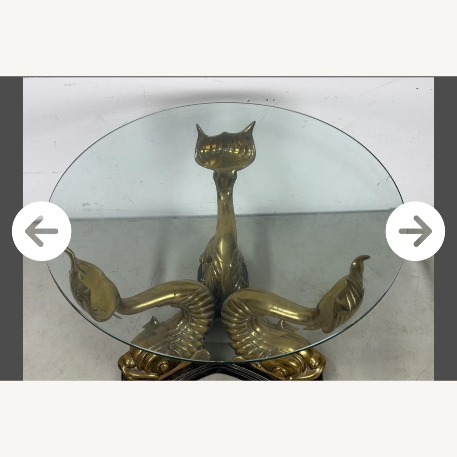 Vintage/Antique Finds Coffe Table Koi Fish Brass  - image-7