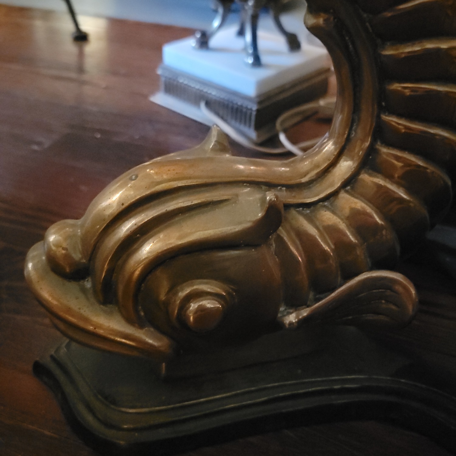 Vintage/Antique Finds Coffe Table Koi Fish Brass  - image-2