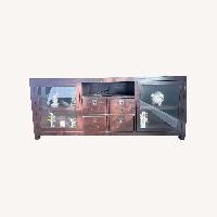 Pottery Barn Rhys Dark Brown Wood Media Storage