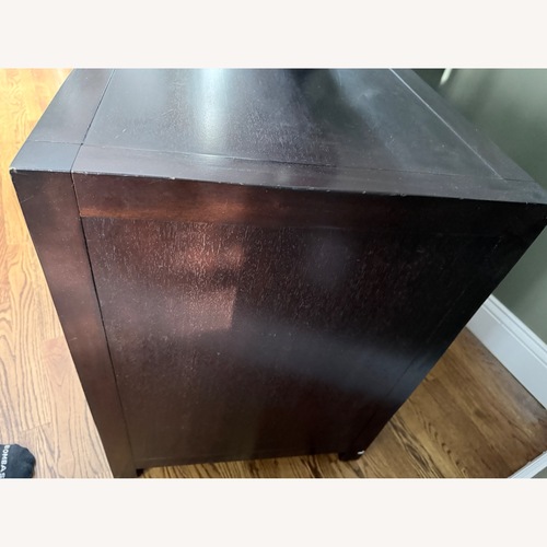 Used Pottery Barn Rhys Dark Brown Wood Media Storage for sale on AptDeco