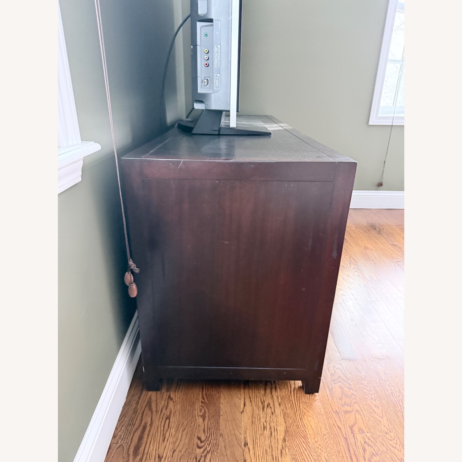 Pottery Barn Rhys Dark Brown Wood Media Storage - image-4