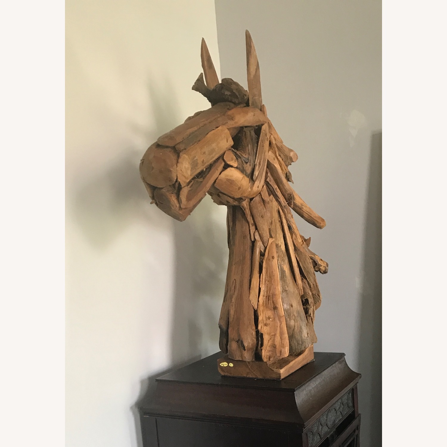 Organic Modern Teak Horse Sculpture - image-3