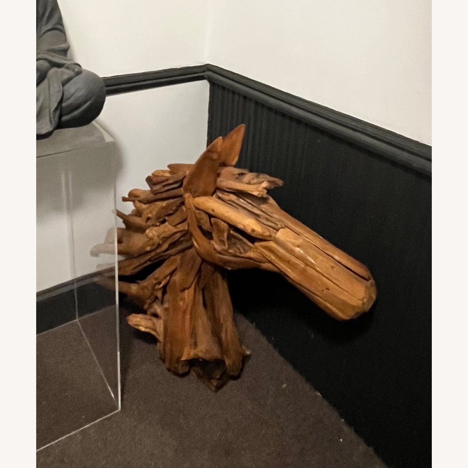 Organic Modern Teak Horse Sculpture - image-1