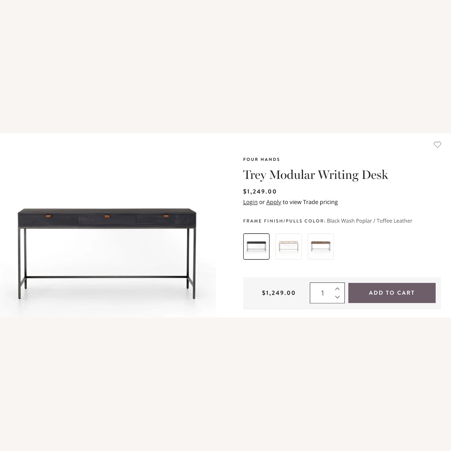 Four Hands Trey Modular Writing Desk - image-8