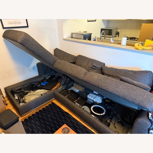 Used Light Gray Fabric 2 Piece Sectional for sale on AptDeco