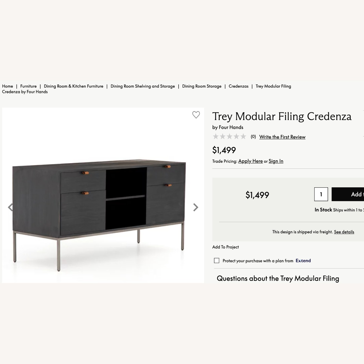 Four Hands Trey Modular Filing Credenza - image-8