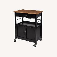 Black Wood Bar Cart