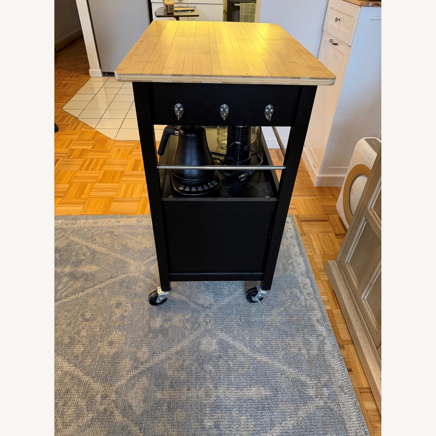 Black Wood Bar Cart - image-4