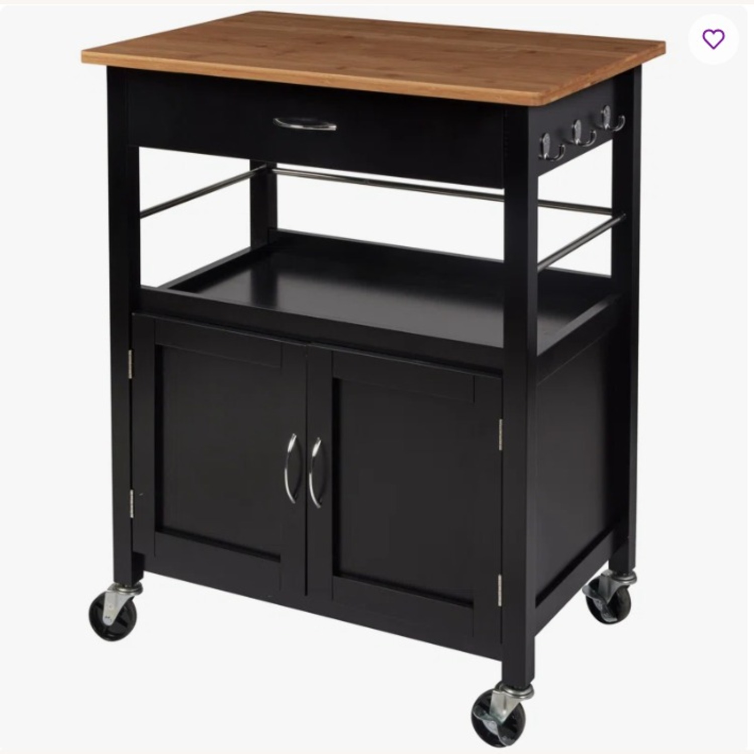 Black Wood Bar Cart - image-2