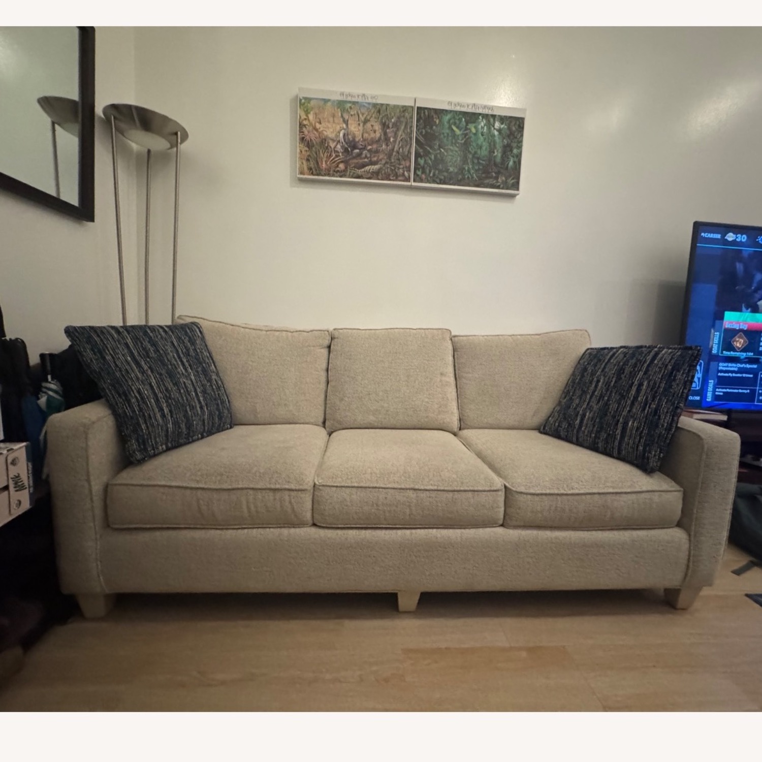 Bassett Light Gray True Custom® Large Track Arm Sofa - image-2