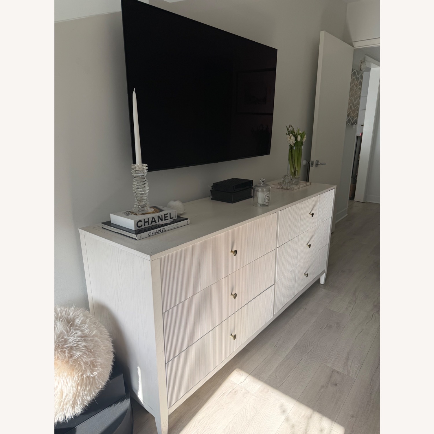 Pottery Barn White Wood Dresser - image-2