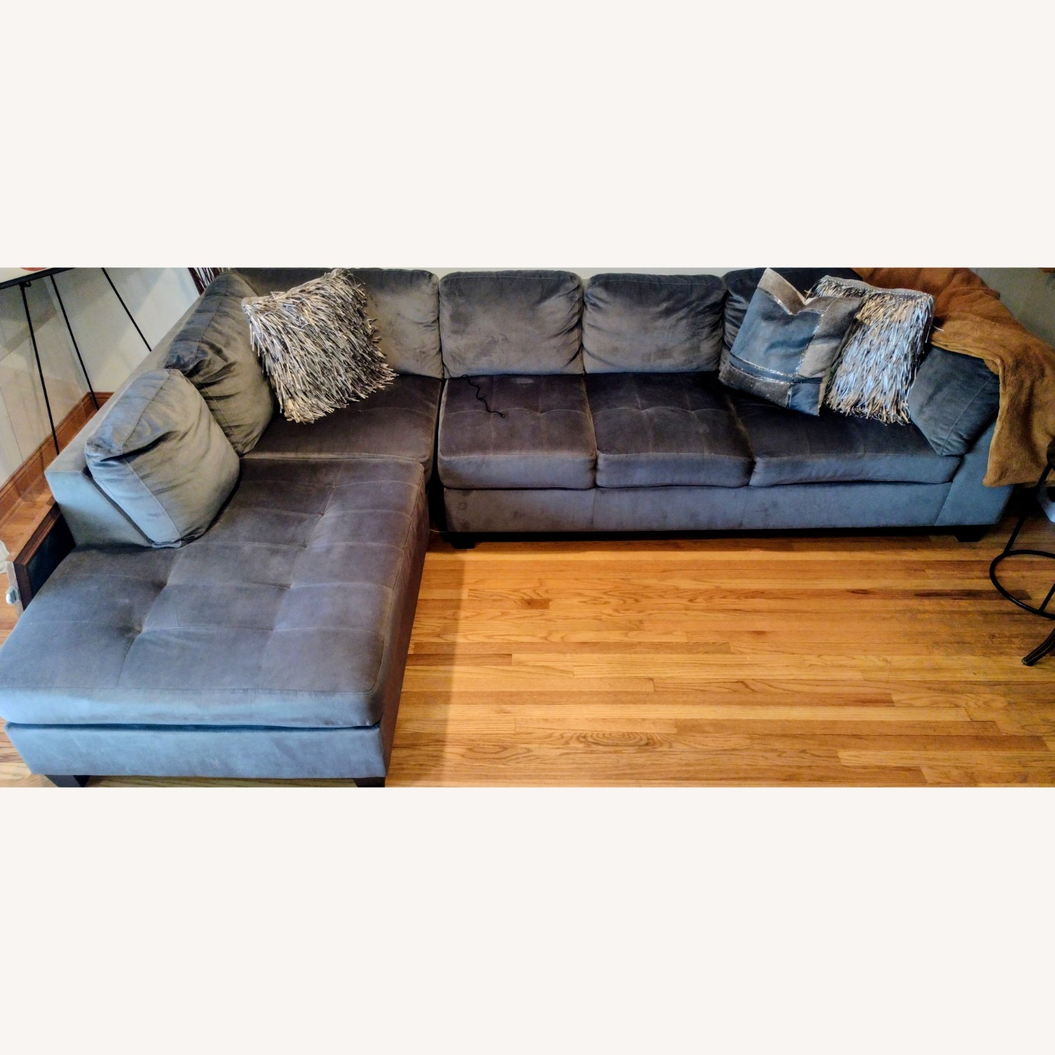 Dark Gray Fabric 2 Piece Sectional  - image-1