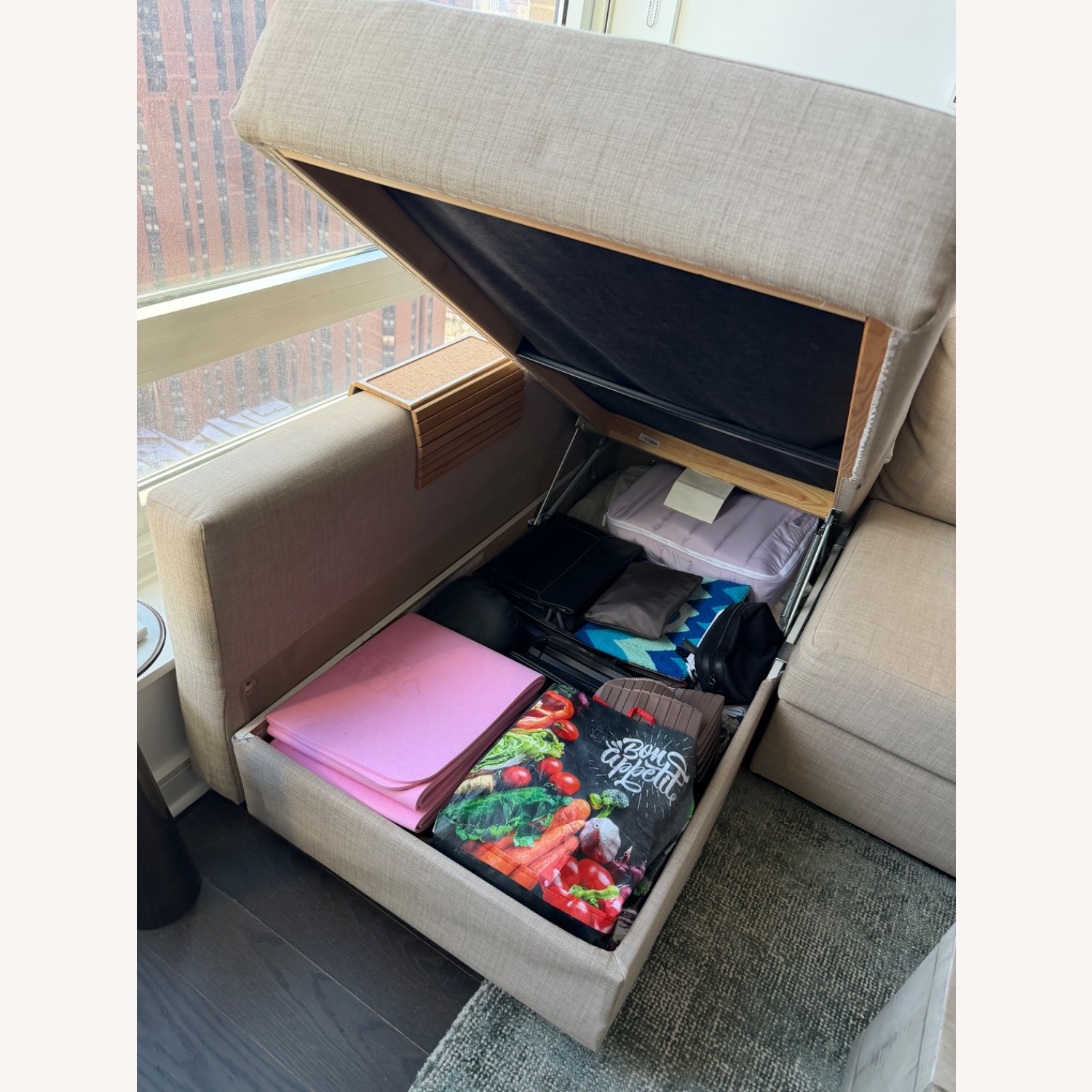 IKEA 3 Piece Sectional w Storage and Pullout Bed - image-3