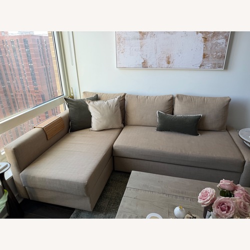 Used IKEA 3 Piece Sectional w Storage and Pullout Bed for sale on AptDeco