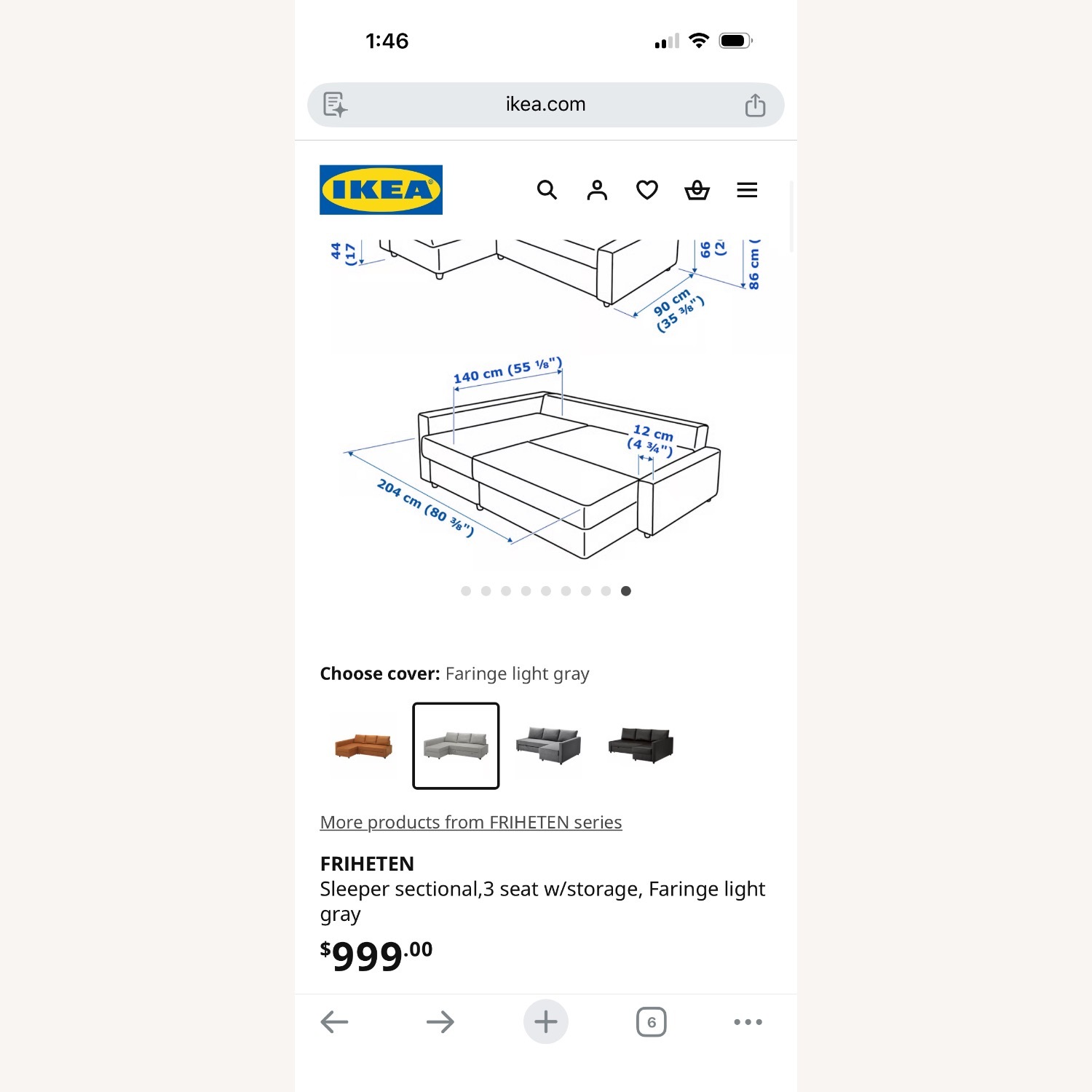 IKEA 3 Piece Sectional w Storage and Pullout Bed - image-10