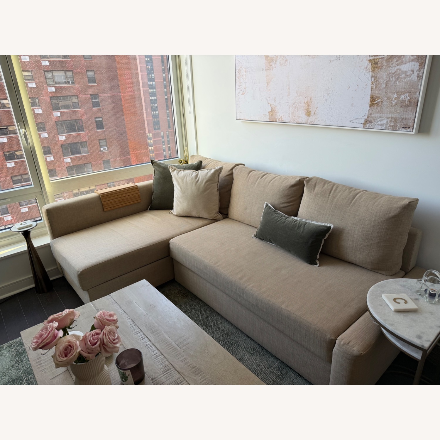 IKEA 3 Piece Sectional w Storage and Pullout Bed - image-2