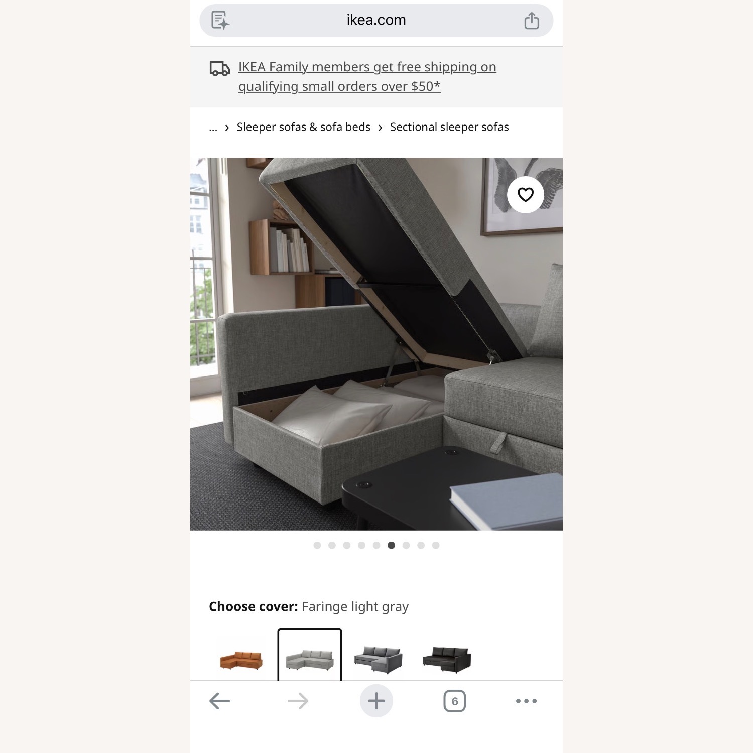 IKEA 3 Piece Sectional w Storage and Pullout Bed - image-8