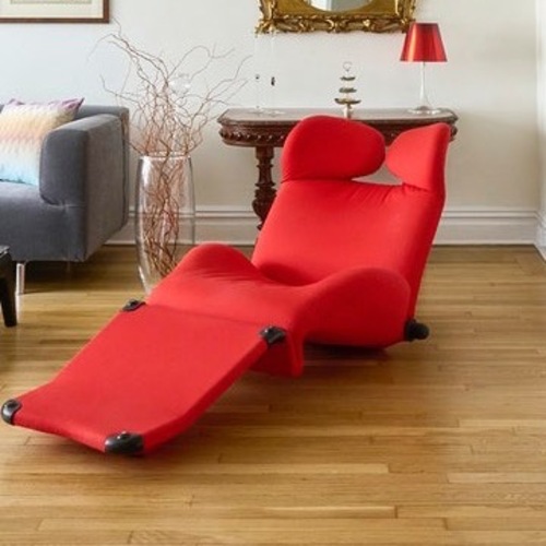 Used Cassina Wink Chair Red Fabric Recliner for sale on AptDeco