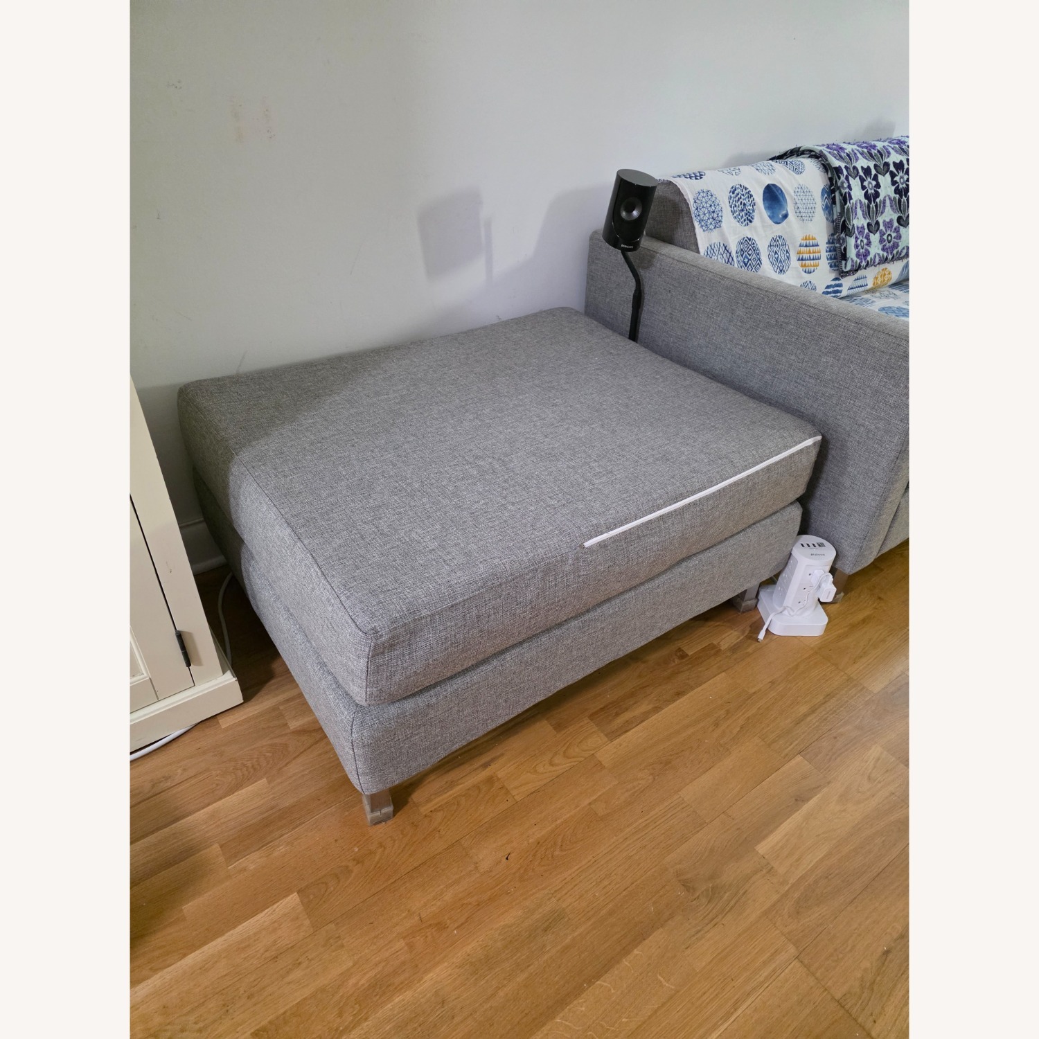 CB2 Light Gray Fabric 3+ Piece Sectional - image-7